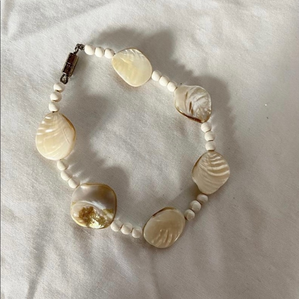 Handmade shell and bead bracelet